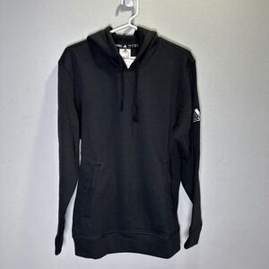 Adidas Mens Fleece Hoodie S97363 Black Size small front pockets embroidered logo